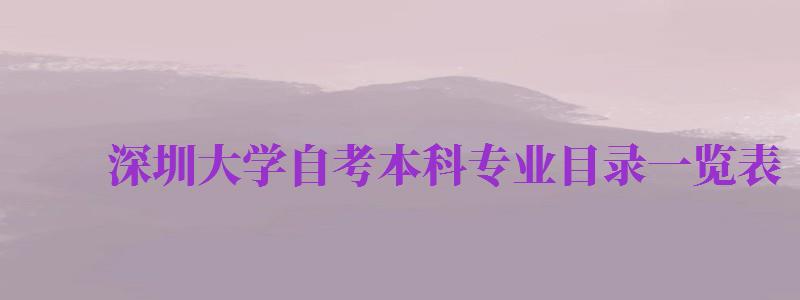 深圳大學自考本科專業(yè)目錄一覽表