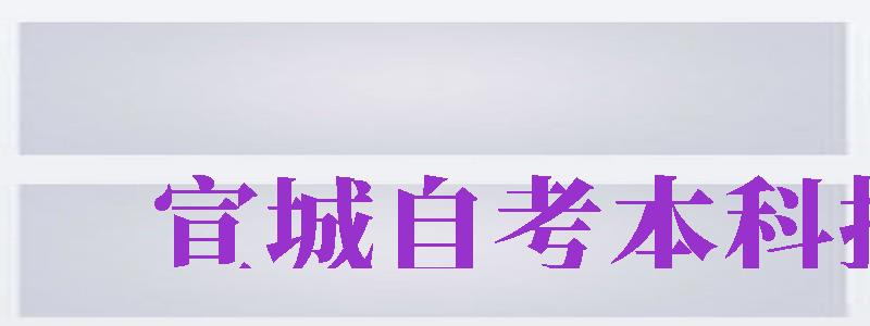 宣城自考本科報名（宣城自考本科報名時間）