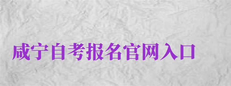 咸寧自考報名官網(wǎng)入口（咸寧自考報名官網(wǎng)入口網(wǎng)址）