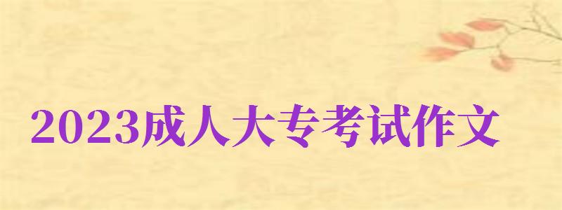 2024成人大專考試作文（2024成人大?？荚囎魑脑趺磳懀?