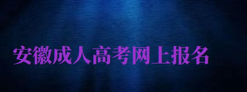 安徽成人高考網(wǎng)上報(bào)名（安徽成人高考網(wǎng)上報(bào)名入口）