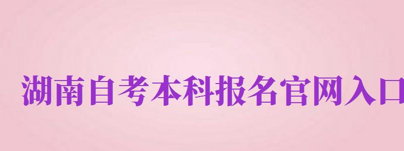 湖南自考本科報(bào)名官網(wǎng)入口