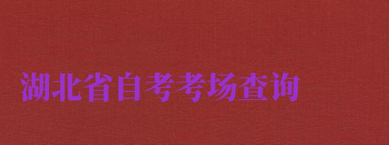 湖北省自考考場查詢（2024湖北自考考場查詢）