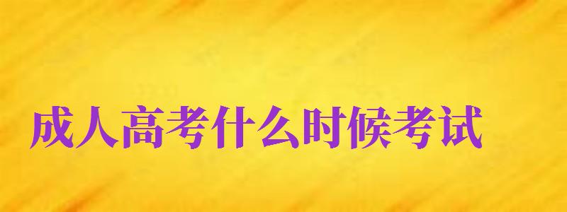 成人高考什么時(shí)候考試（2024成人高考什么時(shí)候考試）