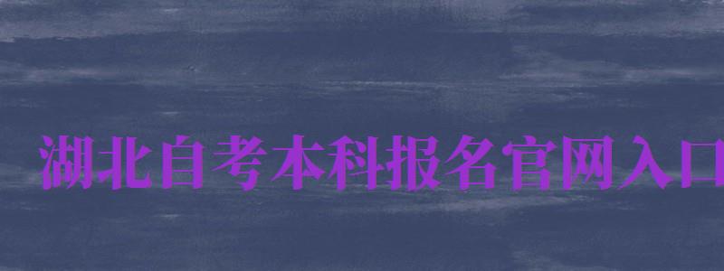 湖北自考本科報(bào)名官網(wǎng)入口（湖北自考本科報(bào)名官網(wǎng)入口2024）