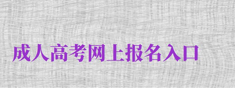 成人高考網(wǎng)上報名入口（成人高考網(wǎng)上報名入口官網(wǎng)）