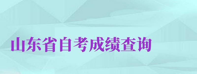 山東省自考成績查詢（山東省自考成績查詢系統(tǒng)入口）