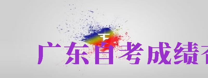 廣東自考成績(jī)查詢