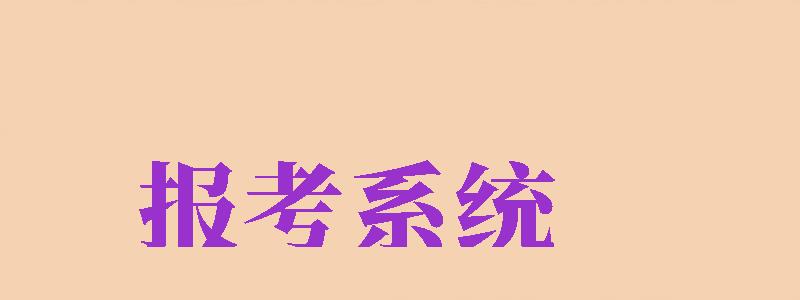 報考系統(tǒng)（報考系統(tǒng)入口）