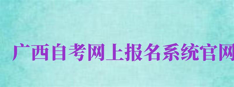 廣西自考網(wǎng)上報(bào)名系統(tǒng)官網(wǎng)