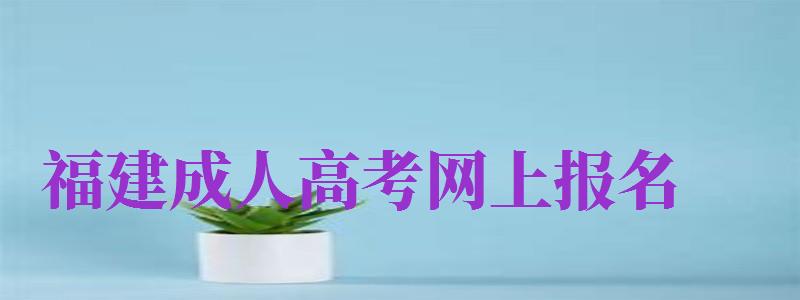 福建成人高考網(wǎng)上報名（福建成人高考網(wǎng)上報名流程）