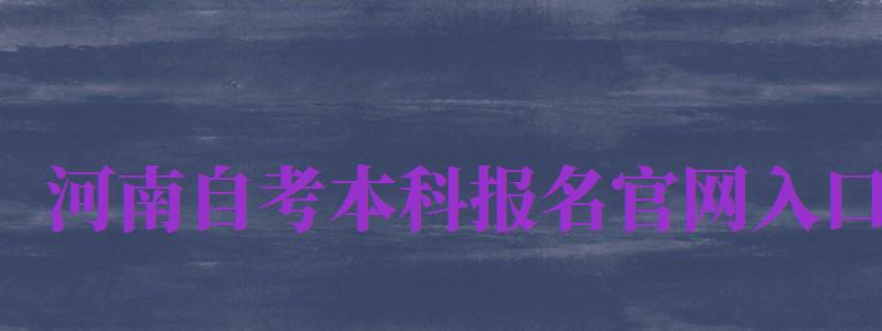 河南自考本科報(bào)名官網(wǎng)入口