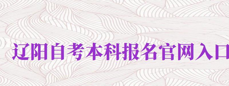 遼陽自考本科報(bào)名官網(wǎng)入口（遼陽自考本科報(bào)名官網(wǎng)入口網(wǎng)址）