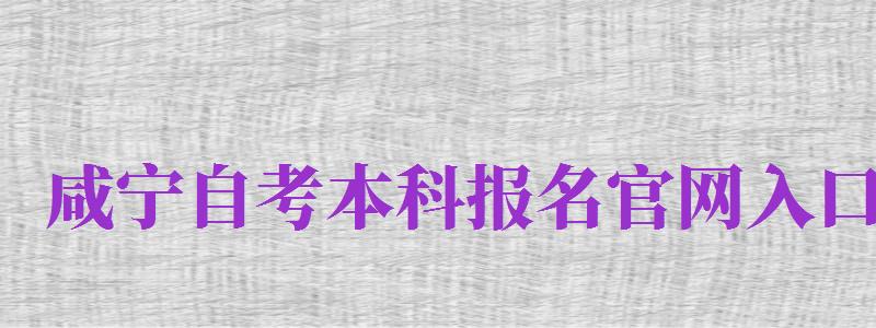 咸寧自考本科報名官網(wǎng)入口（咸寧自考本科報名官網(wǎng)入口網(wǎng)址）