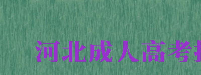 河北成人高考報名（河北成人高考報名時間2024年）