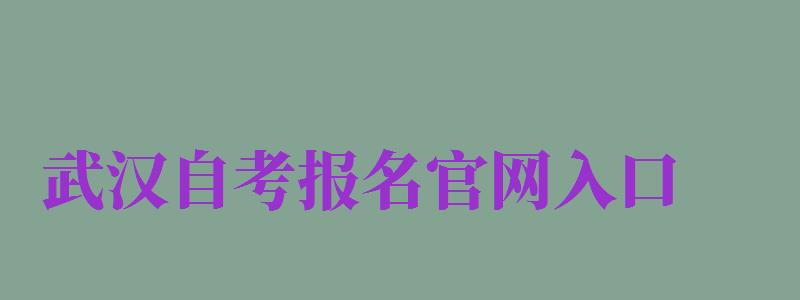 武漢自考報(bào)名官網(wǎng)入口（武漢自考報(bào)名官網(wǎng)入口登錄）